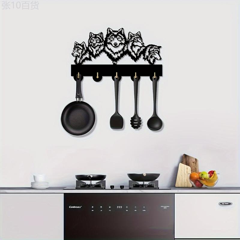 1pc Gothic Floating Shelves Wall Rack Wolf Decorative Wall Hanger Wolf Family Clothes Wall Hooks Coat Rack Keys Holder Organizer Hook, Aesthetic Room Decor, Home Decor, Kitchen Accessories, Bathroom Decor, Bedroom Decor Mount Hanging Wood  Wood Wooden