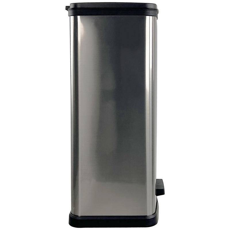 Mainstays 13.2 Gallon Trash Can, Plastic Rectangular Step Kitchen Trash Can, Silver No Brand