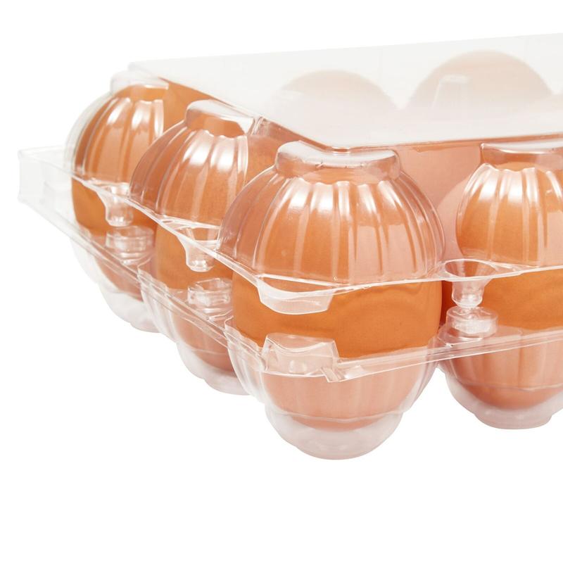 48x Egg Cartons for 1 Dozen Chicken Eggs, Clear Reusable Containers with Labels