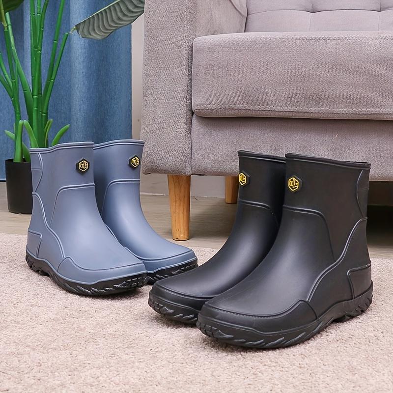 Men's Fashionable Rain Boots with Or without Warm Plush Lining, Comfortable and Durable Men's Outdoor Activity Shoes