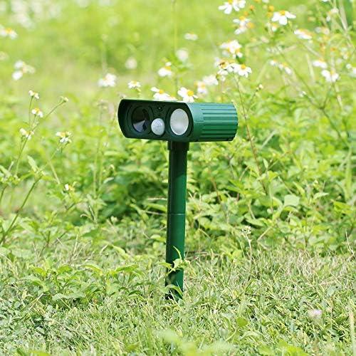 Animal Repellent Ultrasonic Animal Repellent Motion Sensor and Flashing Light Outdoor Weatherproof Farm Garden Lawn for Coyote Bird Skunk Snake Raccoon Rabbit Squirrel Cat Dog (1 Pack)