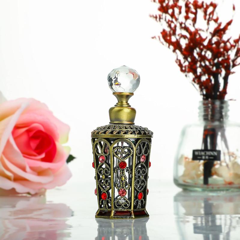 Antique Glass Perfume Bottles Empty Vintage Jeweled Decorative Fancy Crystal Perfume Decanter Vials(10ml)