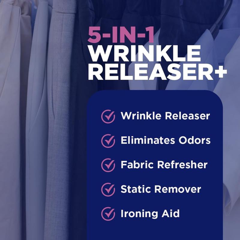 Wrinkle Releaser Spray, All In One Wrinkle Release Spray, Odor Eliminator, Static Remover, Fabric Refresher & Ironing Aid for Clothes, 33.8 Fl Oz (Pack of 2), Light Fresh Scent