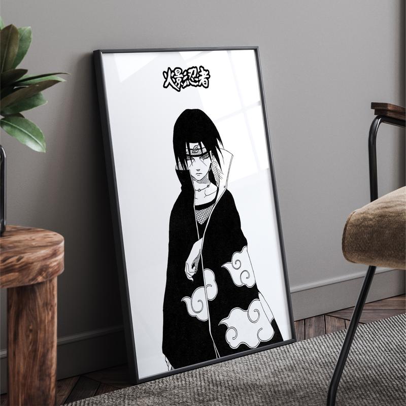 Naruto Posters 3 Piece Set Manga Art Anime Wall Print Minimalist Painting set of 3 Gallery colorful Art Naruto, Itachi, Kakashi Hatake, No Frame