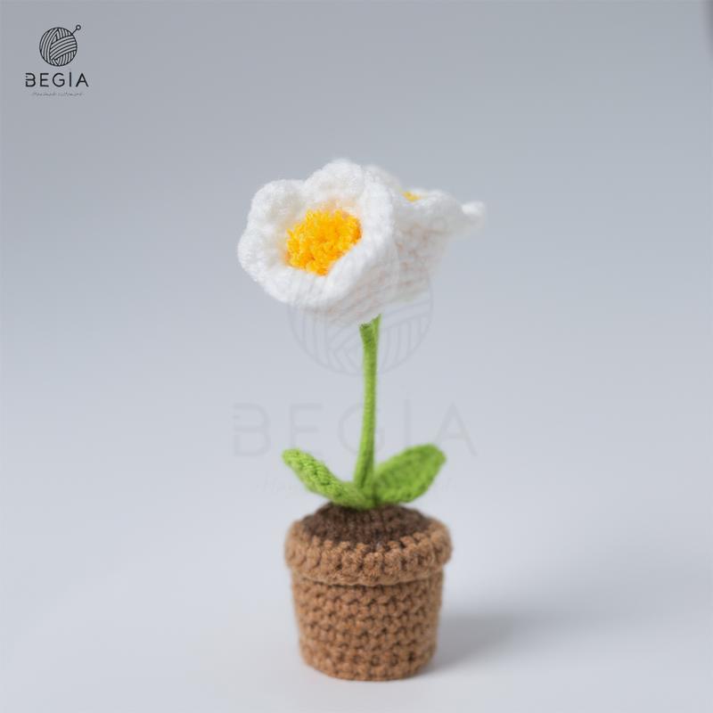 Handmade Crochet Sunflower & Tulip Bouquet – Flowerpots for christmas 2024 ornament Graduation，Black Friday Gifts Fruit Plants Decoration Floral