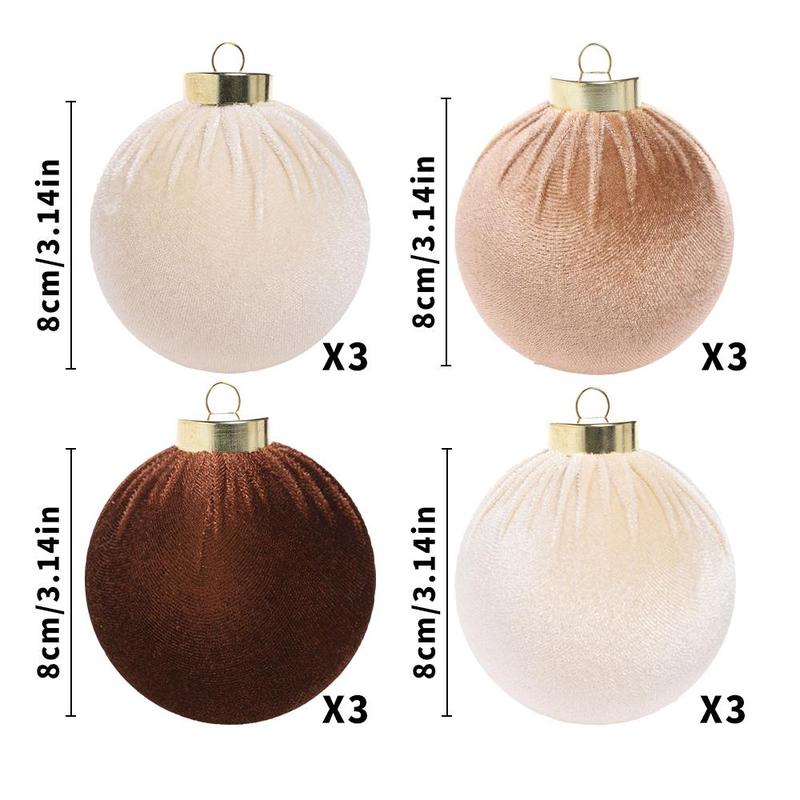 Christmas Ball Ornament, 12pcs box Mixed Color Ball Ornament, Festive & Party Supplies for Christmas Tree Home Dormitory Office