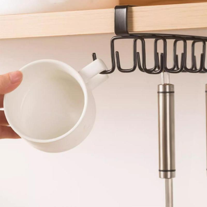 Kitchen Hanging Storage Rack, 1 Count Multifunctional Cup Storage Rack for Kitchen Bathroom Bedroom