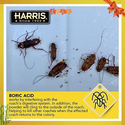 HARRIS Boric Acid Roach and Silverfish Killer Powder w Lure for Insects (16oz)