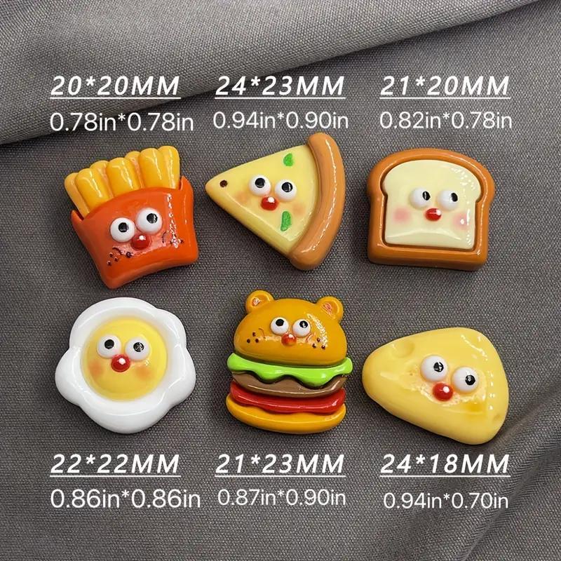 Cartoon Burger Fries Shaped Fridge Magnet, 6 Counts Mini Cute Cartoon Magnet, Decorative Magnet for Home Kitchen Refrigerator Dining Room Office