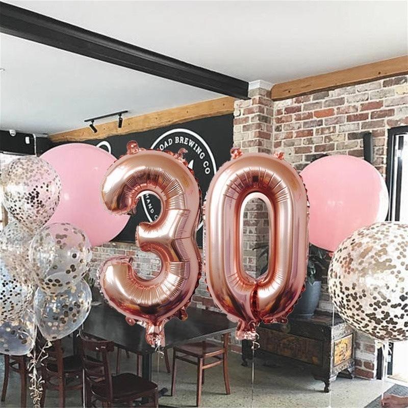 0-9 Number Shaped Balloon for Home Decor, 1 Count 40 Inch DIY Aluminum Foil Balloon, Decoration Balloon for Birthday Party Anniversary, Gift for Mom