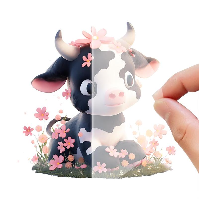 Cute Cow Design Hanging Ornament, 1 Count Waterproof Acrylic Hanging Decor, Window Hanging Pendant, Home Decor Supplies, Car Decor