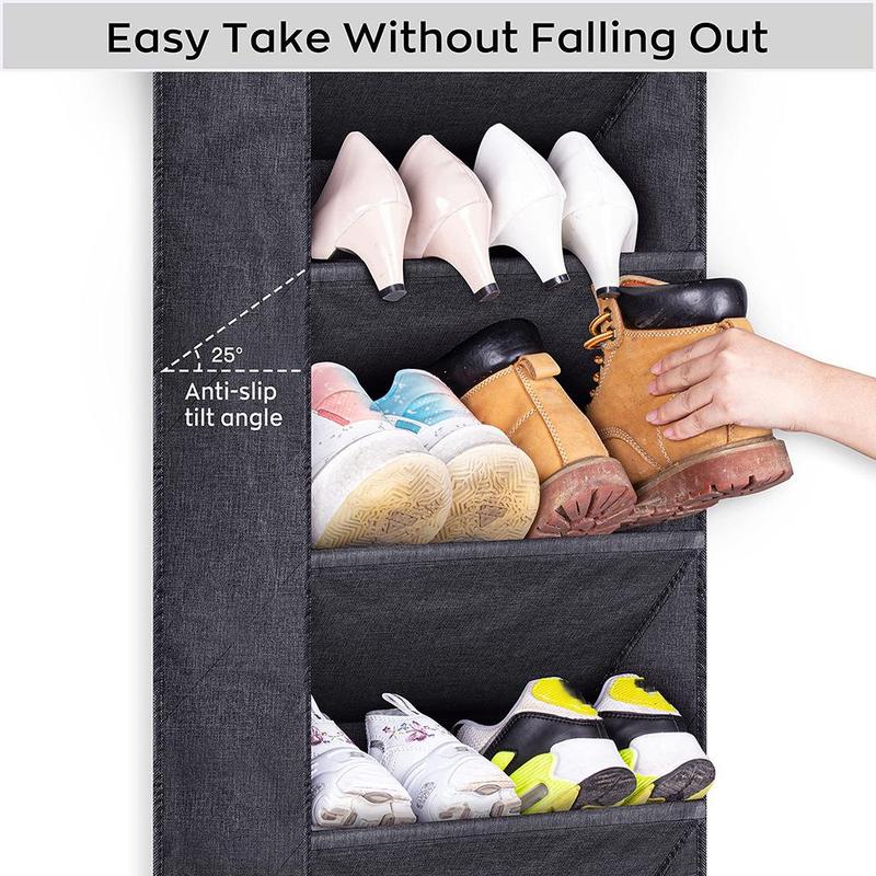 Door Back Shoe Storage Bag, 1 Count Wall Mounted Shoe Storage Rack, Space Saving Shoe Organizer for Home Bathroom Bedroom Dormitory