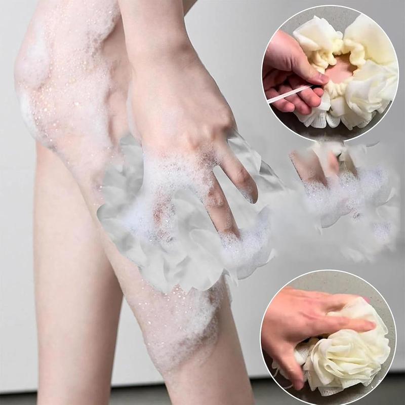 The Leafa Soft Loofah and Washcloth, Washcloth Loofah 2 in 1 Bath Loofah Sponge, Cleaning Personal Scrubber Shower Accessory