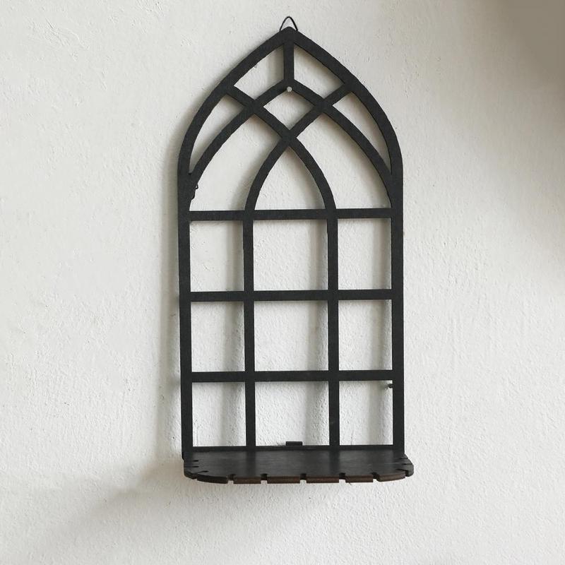 Creative Window Design Candle Holder, 1 Count Wall Mounted Candle Rack, Creative Decor for Living Room Bedroom Dining Room, Home Supplies