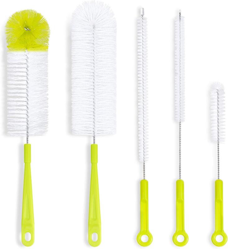 Bottle Cleaning Brush Set - Long Handle Bottle Cleaner for Washing Narrow Neck Beer Bottles, Sports Water Bottles with Straw Brush