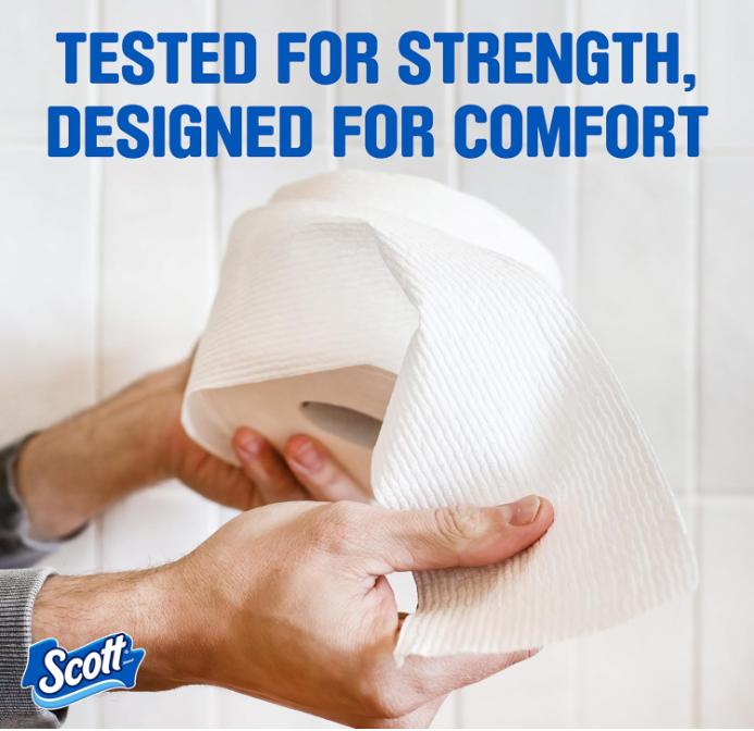 Scott ComfortPlus Toilet Paper, 12 Double Rolls, 231 Sheets per Roll, Septic-Safe, 1-Ply Toilet Tissue