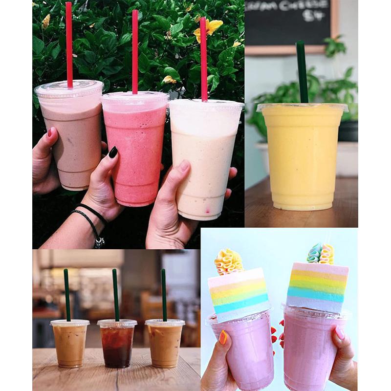 25 Sets of 16 oz Clear Plastic Cups with Lids and Straws, Disposable Drinking Cups for Cold Drinks, Iced Coffee, Milkshakes, Smoothies.