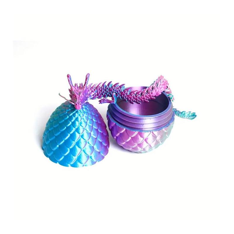 3D Printed Dragon Egg & Dragon Ornament, 2 Counts set Creative Desktop Decoration, Home Decor for Living Room Bedroom Office