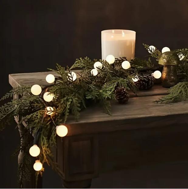 Artificial Cedar Garlands 70in Artificial Greenery Garland for Table, Mantle, Wall, Indoor, Outdoor Christmas Decorations