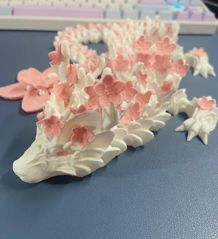 Cherry Blossom Dragon 3D Printed Decor Figurine