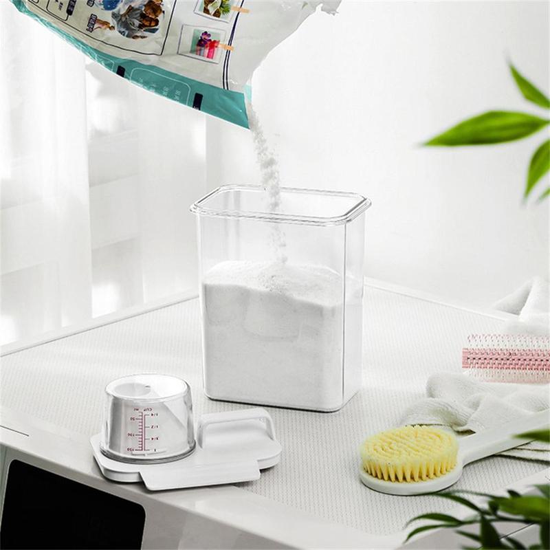 Clear Detergent Container, 1 Count 3 Counts Transparent Detergent Storage Box with Lid, Household Detergent Storage Container for Home Bathroom