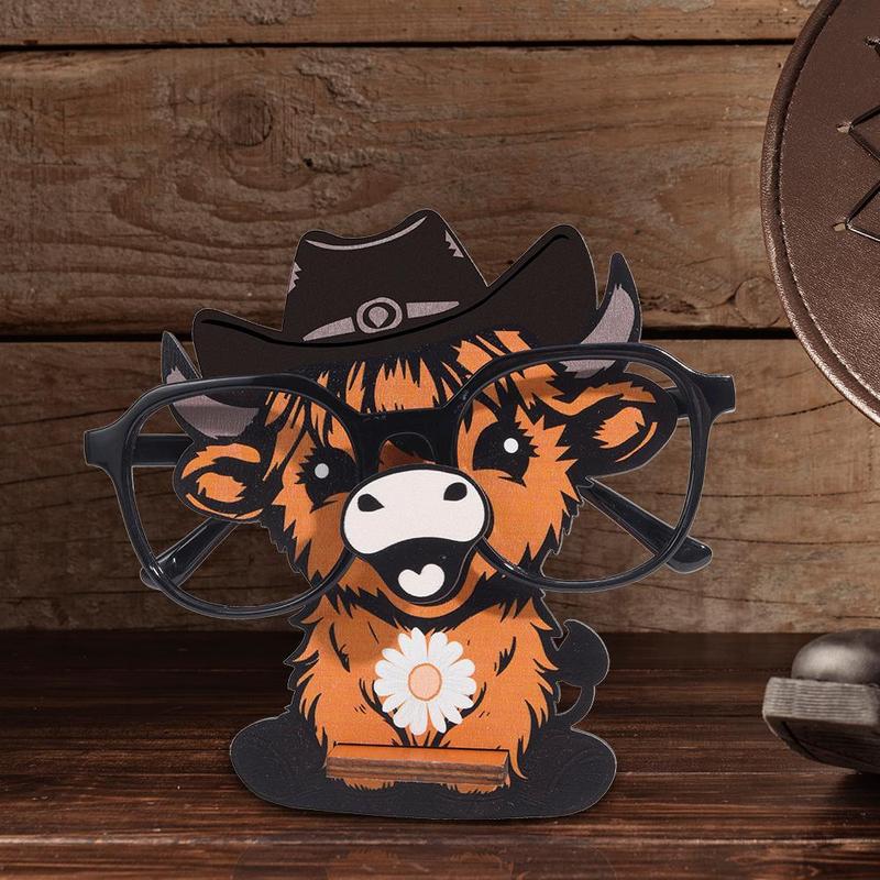 Wooden Cowboy Hat Design Glasses Holder, 1 Count Cute Animal Design Glasses Storage Rack, Home Organizer for Living Room Bedroom Office