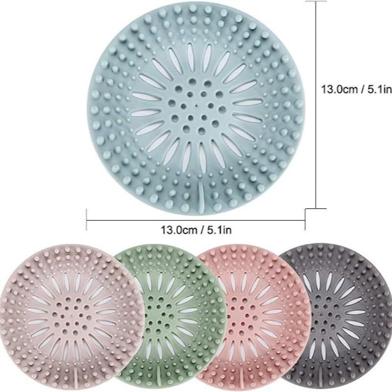 Shower Drain Cover, 4 Counts set Reusable Silicone Shower Hair Drain Cover, Bathroom Shower Drain Cover for Bathtub Sink Home Kitchen Hotel Dormitory