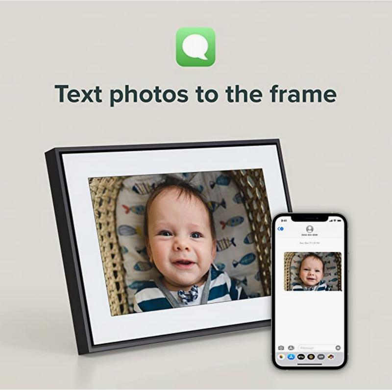 Loop Wi-Fi Digital Picture Frame with Touch Screen, 10-Inch Display, The Only Frame to Offer Text Message Photos Direct to Frame, Easy to use App, Gift to Keep Friends and Family Connected Decor Set