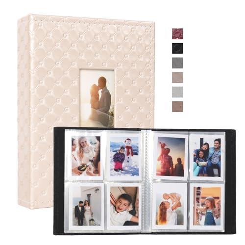 RECUTMS Polaroid Photo Album 208 Photos for Fujifilm Instax Mini Camera, 2x3 Inch Photo Album, Leather Cover with Window, for Instax Mini 12 11 9 40 90 8 7 Evo LiPlay Instant Camera Decor Transparent