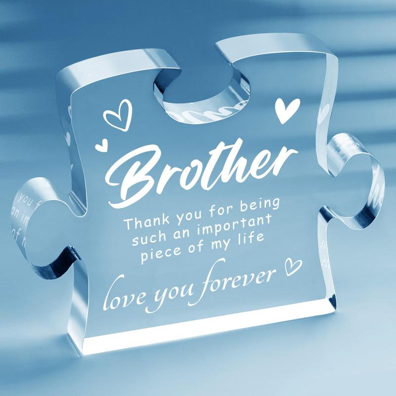 Gifts for Brother, Birthday Gifts for Brother from Sister Brother - 4.9 x 3.7 inch Acrylic Block, Graduation Wedding Christmas Gifts for Brothers, Best Brother Gifts Ideas