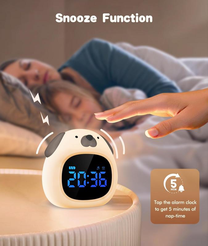 Alarm Clocks for Bedrooms with Night Light, 6 Sleep Sounds, OK to Wake Digital Clock, Heavy Sleepers with Snooze Function Alarm Clock Christmas gift