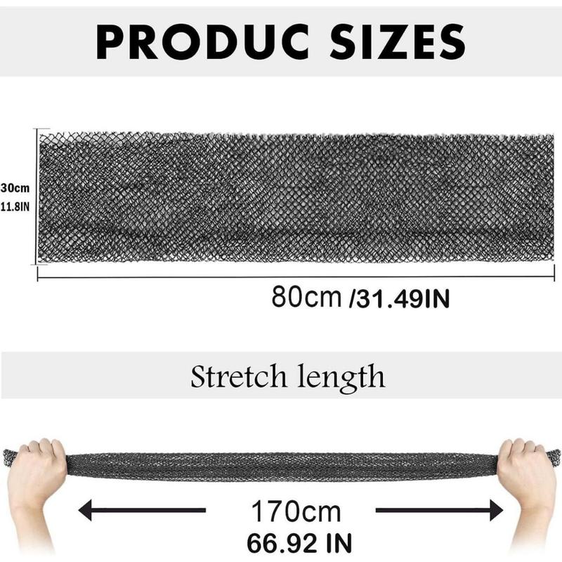 African Net Long Bath Net Sponge,Bathing Body Exfoliating Shower Body Back Scrubber Skin Smoother,Stretch Length to 66 INCH -Black(Creative Home) Accessories