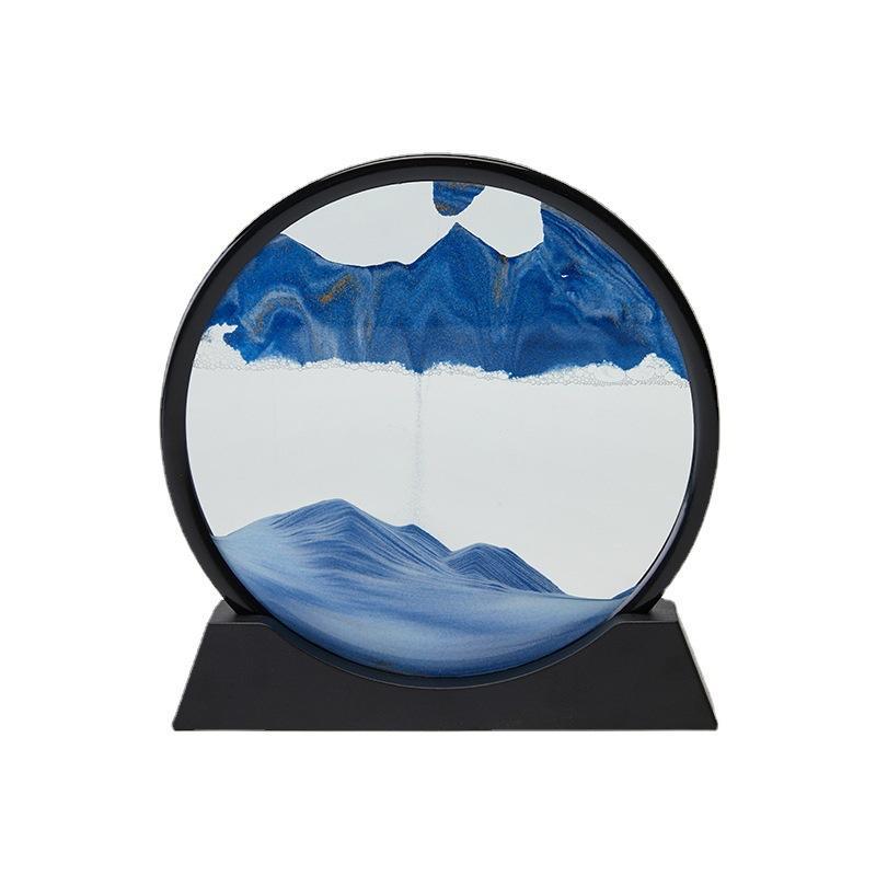 Dynamic Sand Art Design Glass Frame, 1 Count Creative Desktop Decoration, Decorative Ornament for Home Living Room Bedroom Office