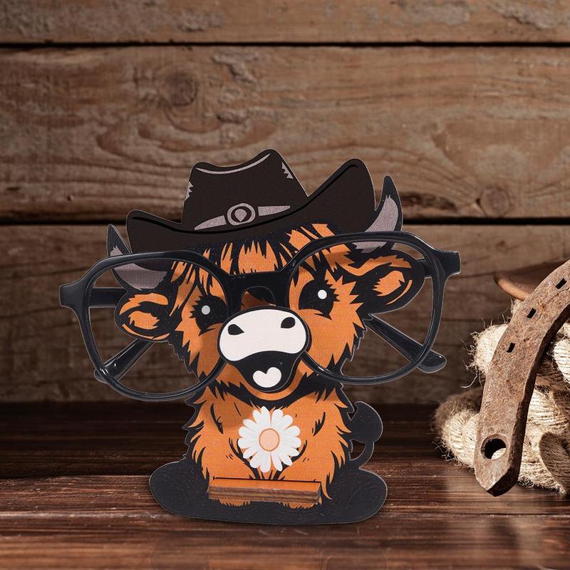 Wooden Cowboy Hat Design Glasses Holder, 1 Count Cute Animal Design Glasses Storage Rack, Home Organizer for Living Room Bedroom Office