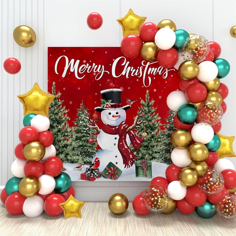 Christmas Balloon Arch Kit, 1 Set Merry Christmas Balloon Garland Arch Background Kit, Festive & Party Supplies for Home Party Decoration