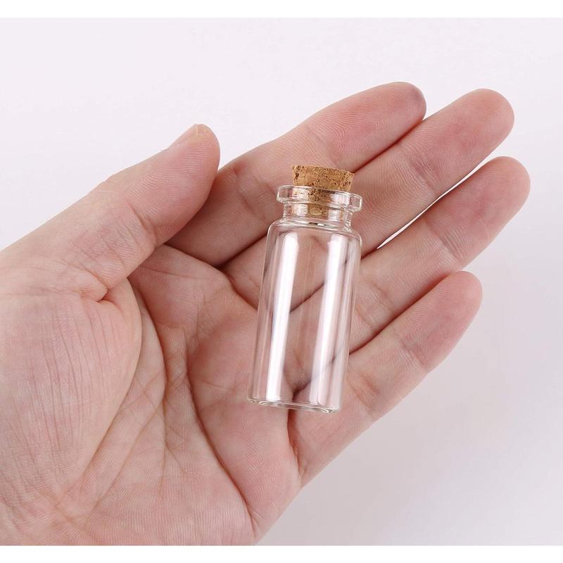 24PCS 10ml Glass Bottles Cork Stoppers DIY Decoration Mini Glass Vials Cork Message Glass Bottle Vial Cork,Small Glass Bottles Jars Corks for Wedding Party Favors Organiser Canister Organiser Canister Tin