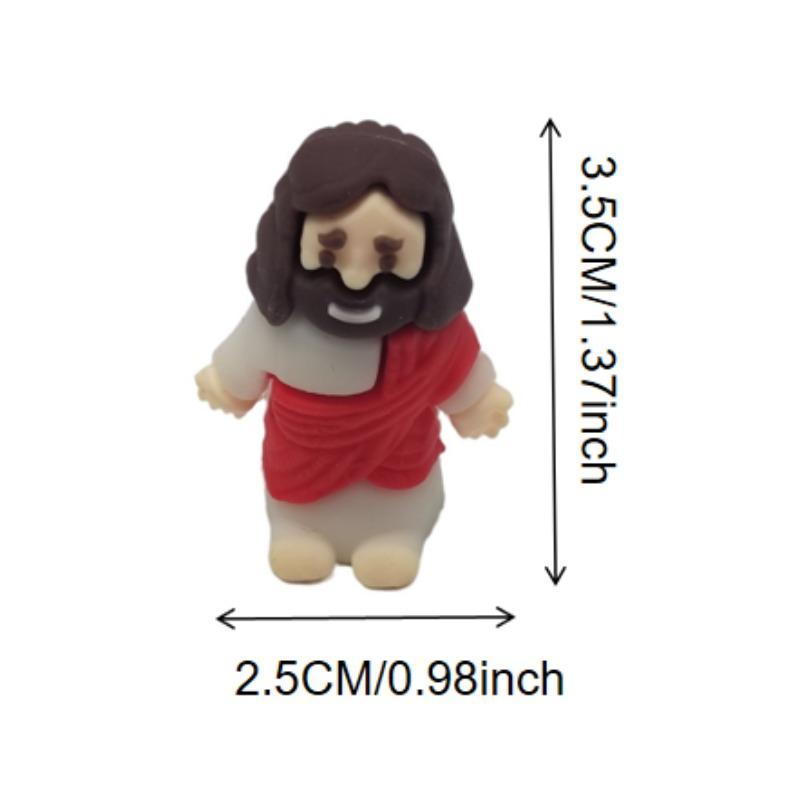 Jesus Figure Ornament, 12pcs Cute Mini Jesus Statue, Home Decor for Living Room, Bedroom, Office, Party