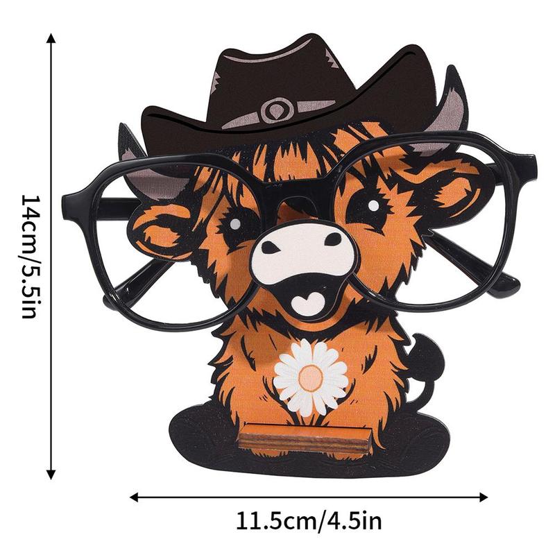 Wooden Cowboy Hat Design Glasses Holder, 1 Count Cute Animal Design Glasses Storage Rack, Home Organizer for Living Room Bedroom Office