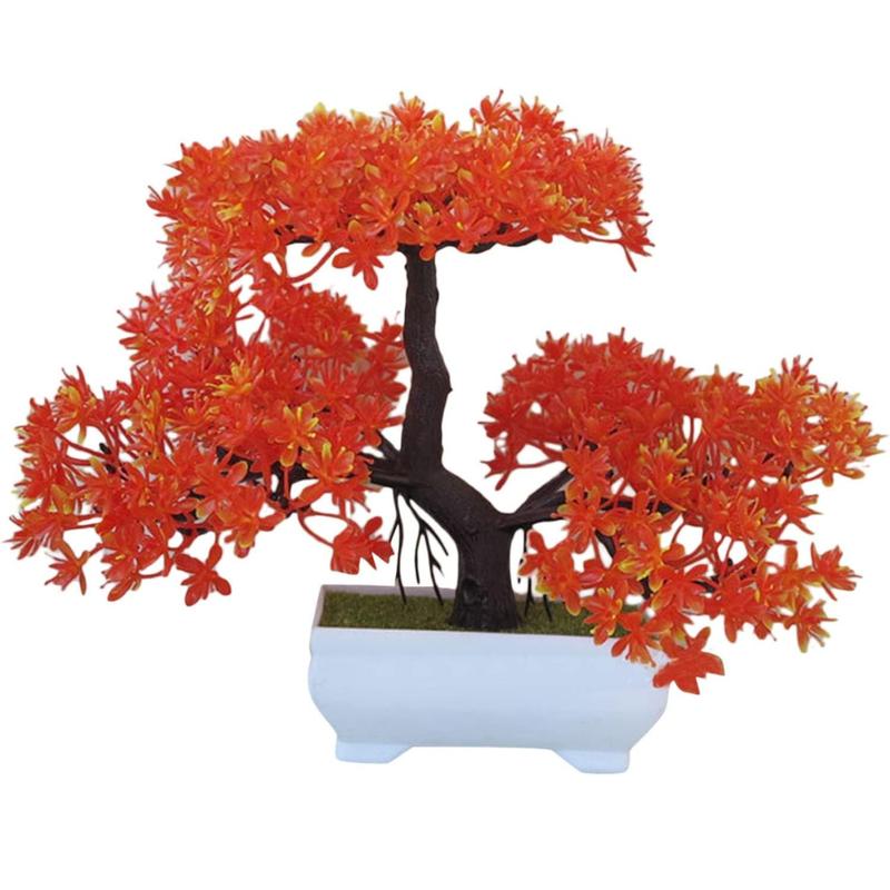 Plants in Pot Artificial Plants Plastic Planter Home Office Desk Decorations for Indoor Outdoor Decorative Flower