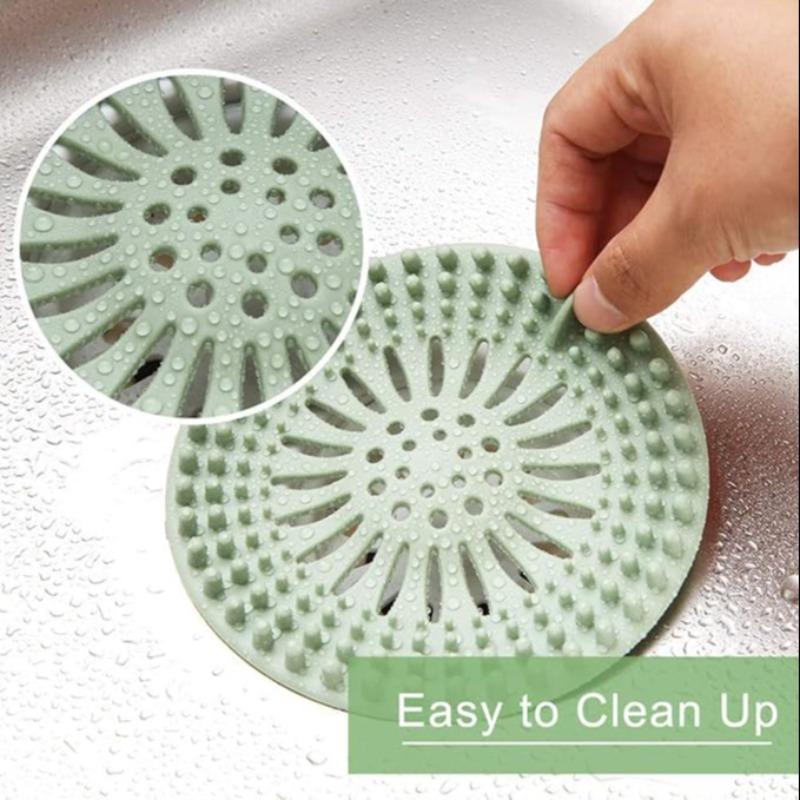 Shower Drain Cover, 4 Counts set Reusable Silicone Shower Hair Drain Cover, Bathroom Shower Drain Cover for Bathtub Sink Home Kitchen Hotel Dormitory