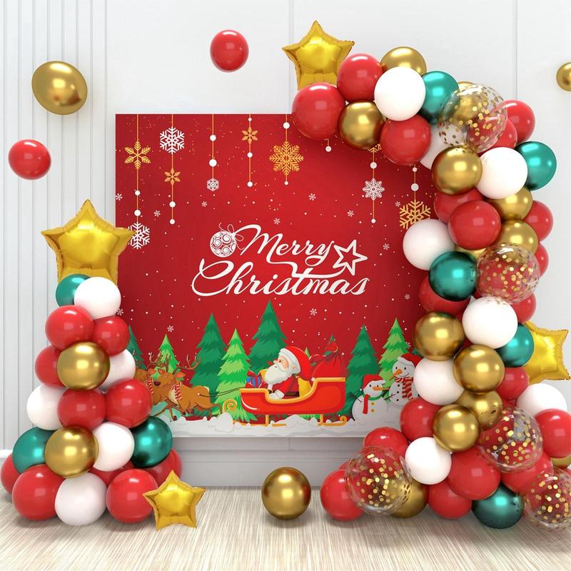 Christmas Balloon Arch Kit, 1 Set Merry Christmas Balloon Garland Arch Background Kit, Festive & Party Supplies for Home Party Decoration