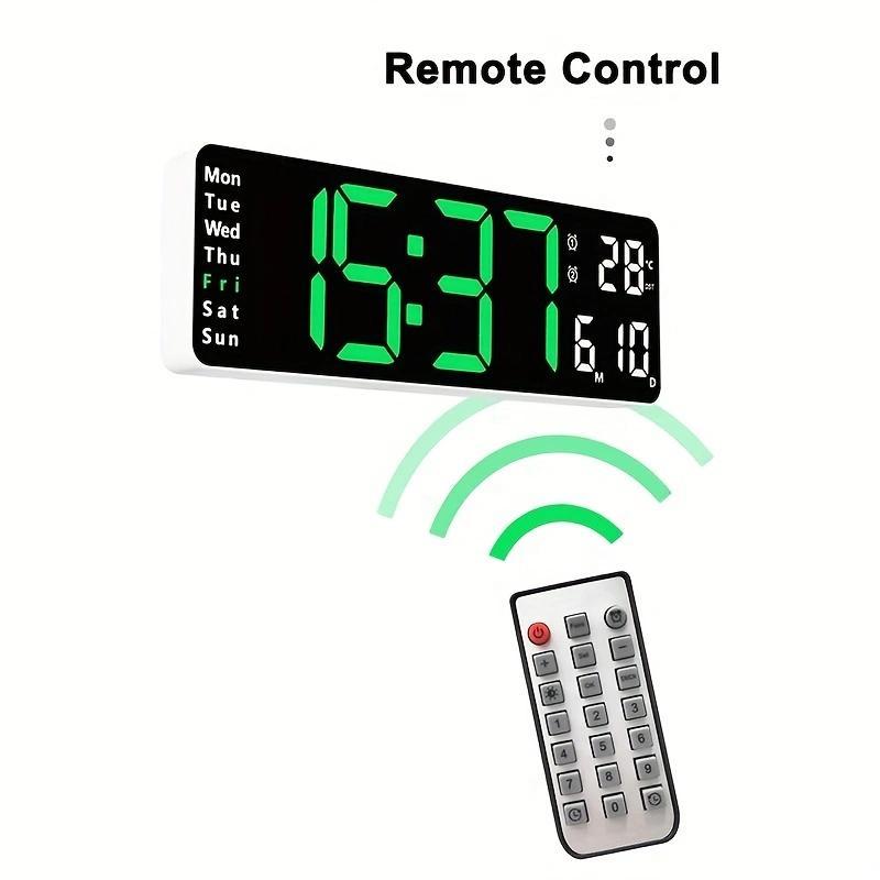 Digital Clock, Battery Powered Electronic Clock with Temperature Display, Home Decor for Living Room Bedroom Office