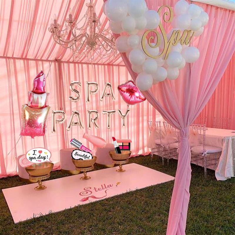 Spa Party Balloon Set, 13pcs set Pajama Party Balloon, Party Balloons, Party Decorations for Spa Party Makeup Party Salon Party