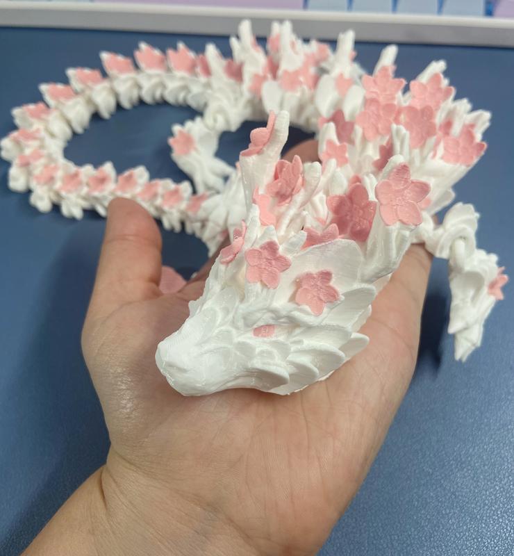 Cherry Blossom Dragon 3D Printed Decor Figurine