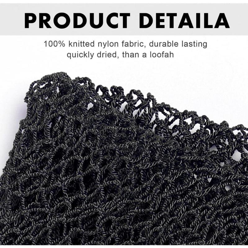 African Net Long Bath Net Sponge,Bathing Body Exfoliating Shower Body Back Scrubber Skin Smoother,Stretch Length to 66 INCH -Black(Creative Home) Accessories