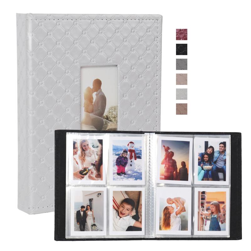 RECUTMS Polaroid Photo Album 208 Photos for Fujifilm Instax Mini Camera, 2x3 Inch Photo Album, Leather Cover with Window, for Instax Mini 12 11 9 40 90 8 7 Evo LiPlay Instant Camera Decor Transparent