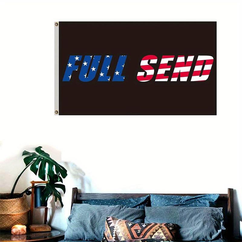 Full Send Pattern Flag, Funny Banner for College Dorm Room Decoration, Party Supplies for Home Decor, Bedroom Decor, Bedroom Accessories, Summer Gift Ideas