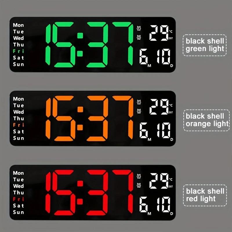 Digital Clock, Battery Powered Electronic Clock with Temperature Display, Home Decor for Living Room Bedroom Office