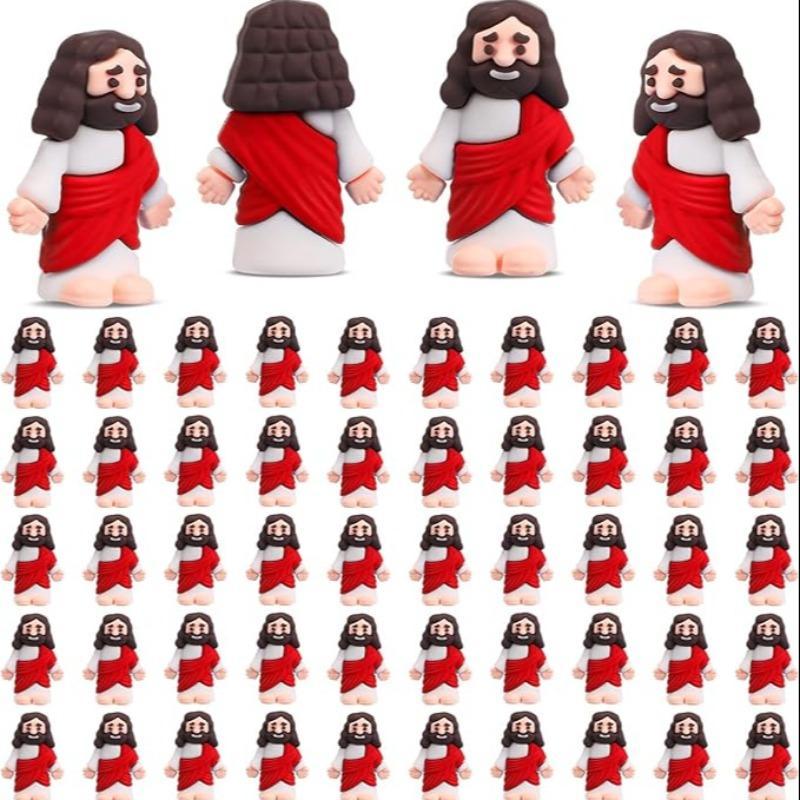 Jesus Figure Ornament, 12pcs Cute Mini Jesus Statue, Home Decor for Living Room, Bedroom, Office, Party