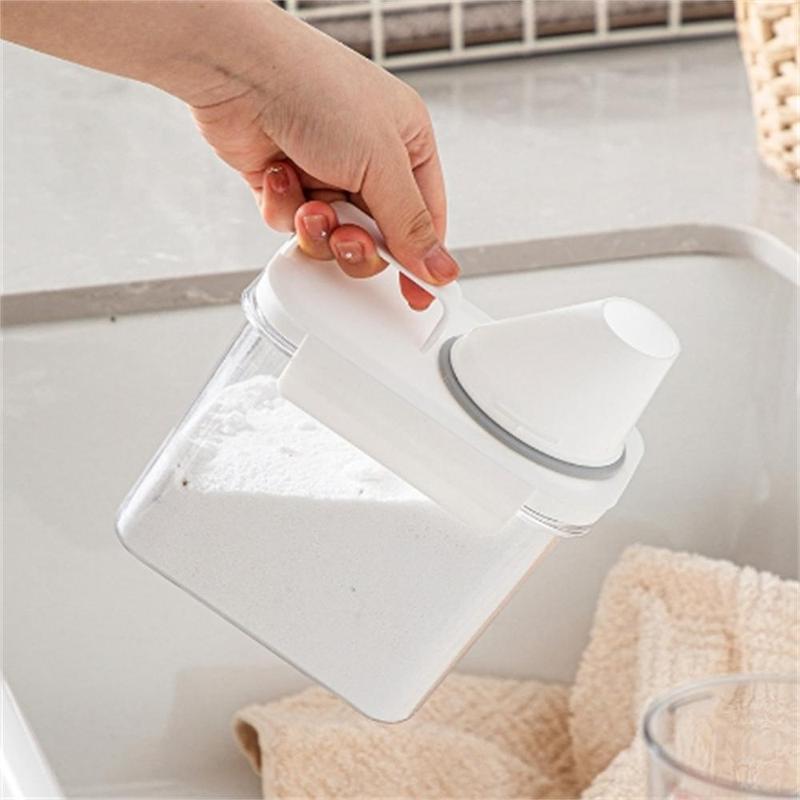 Clear Detergent Container, 1 Count 3 Counts Transparent Detergent Storage Box with Lid, Household Detergent Storage Container for Home Bathroom